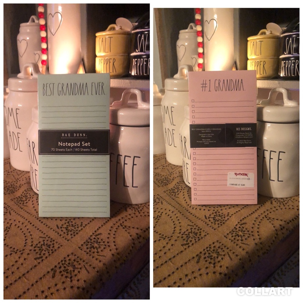 Rae Dunn BEST GRANDMA EVER & #1 GRANDMA Notepad Set of 2